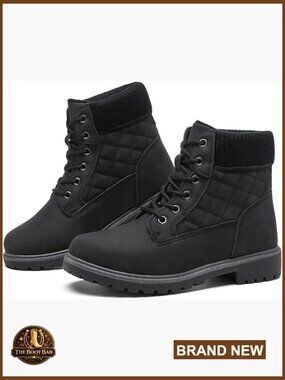 Waterproof Ankle Boots Non Slip Combat Boots Winter Snow Hiking Booties